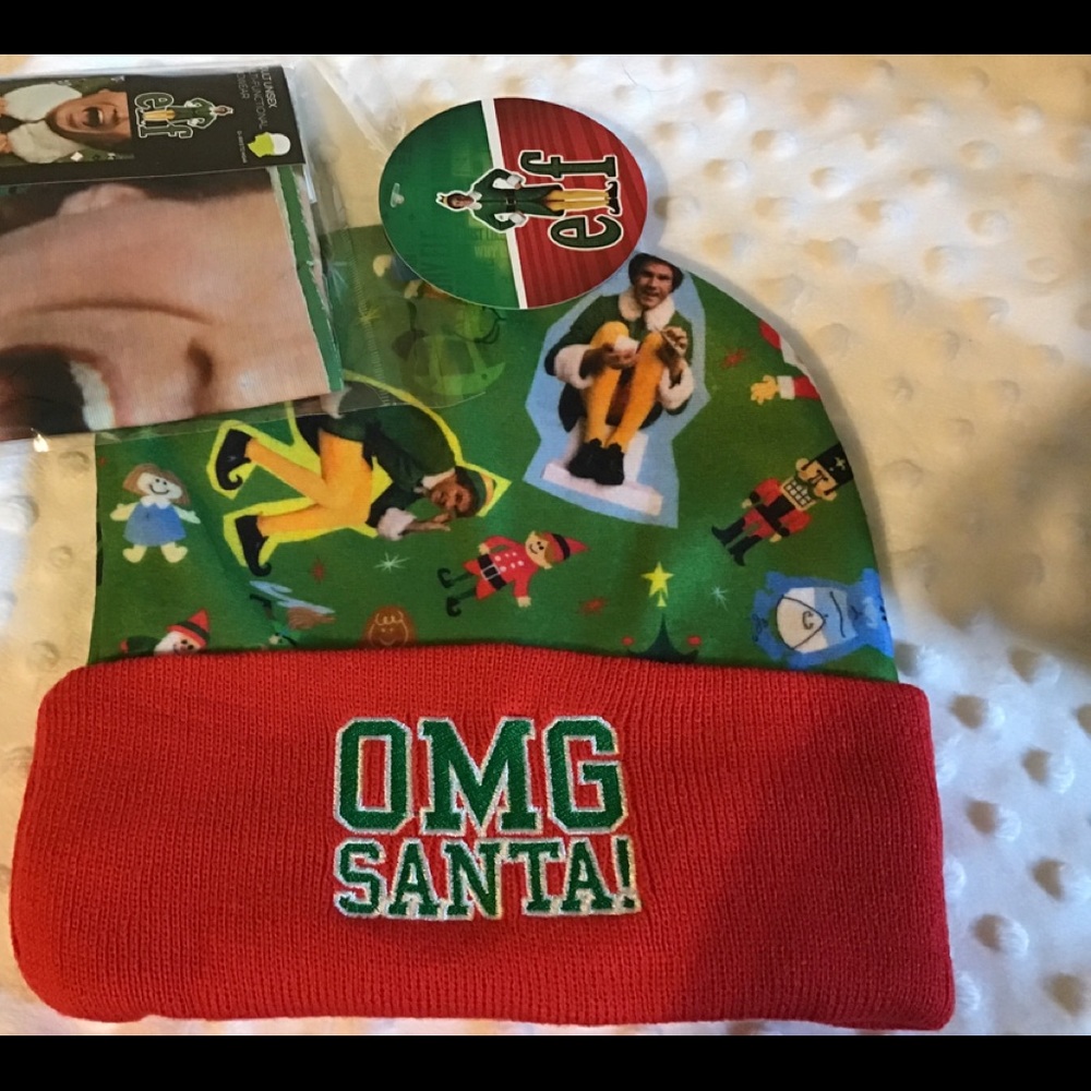 Buddy the Elf Santa beanie and headgear